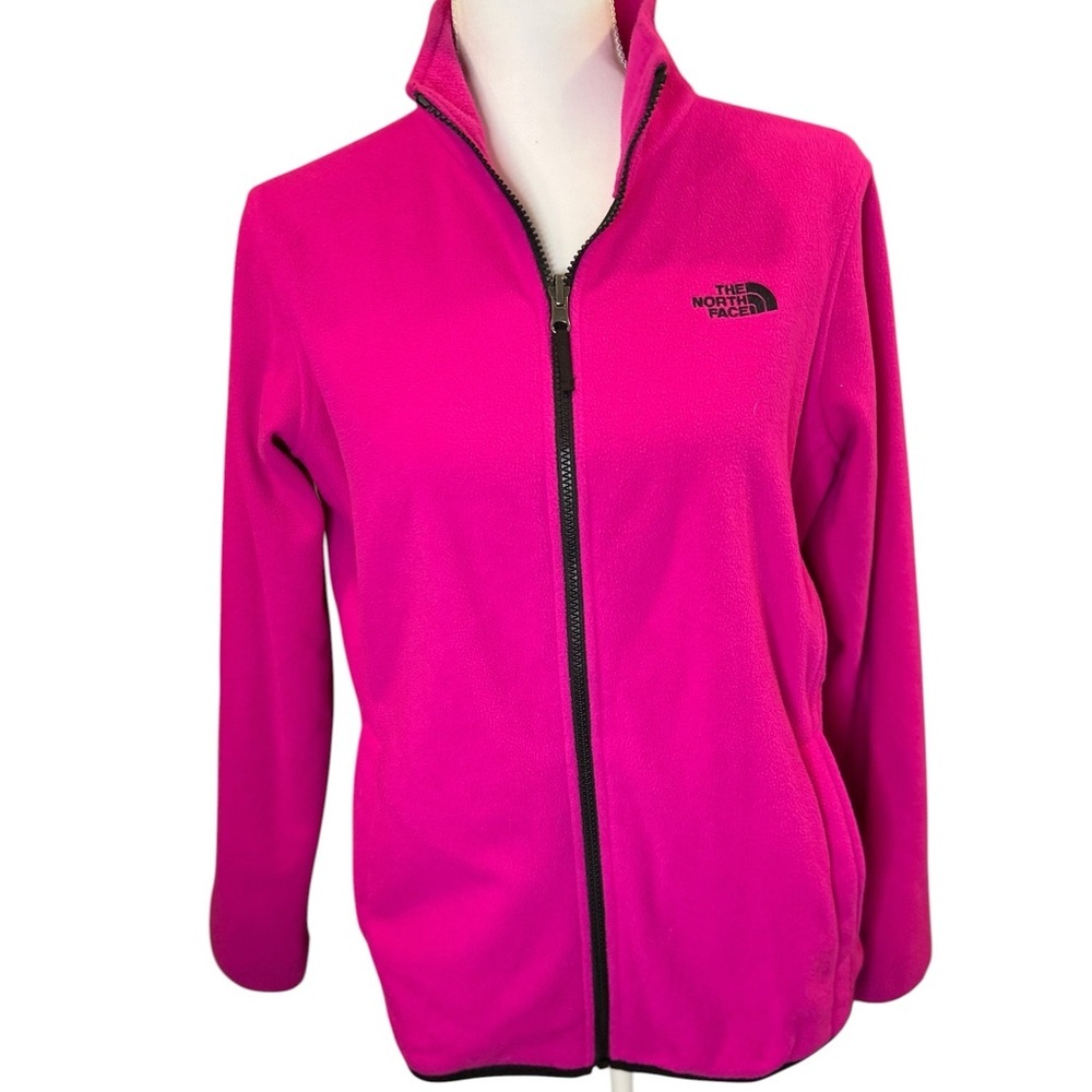 The North Face Girls XL Pink Fleece Jacket Full Zip Youth Bright Magenta